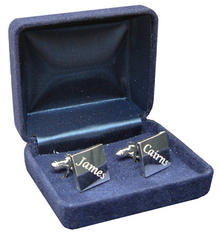 Click for a larger image of Personalised Square Silver Cufflinks